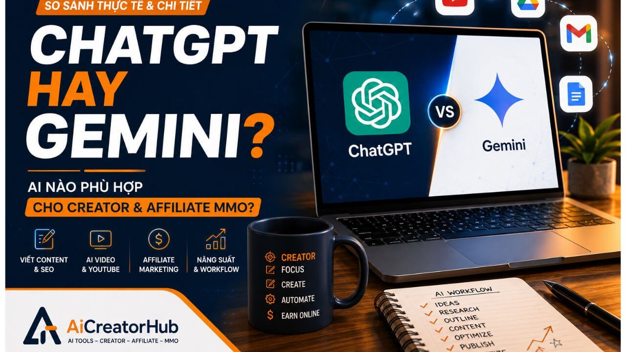ChatGPT hay Gemini cho creator affiliate marketing và AI workflow